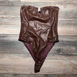 Zara Faux Leather Bodysuit
